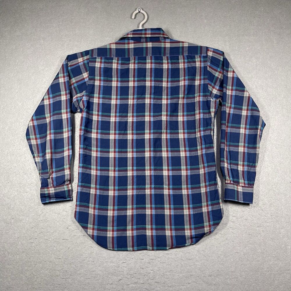 VTG Pendleton Flannel Shirt Men Medium Blue Wool Plaid Sir Pendleton Made in USA - Picture 4 of 6